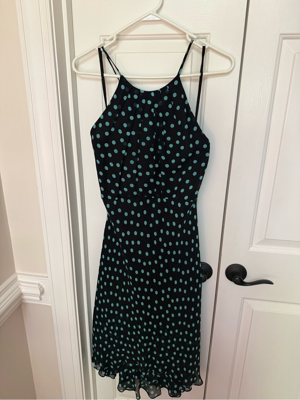 Nine West Black Dress with Teal Polka Dots